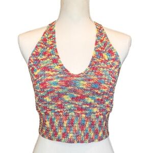 NWT Edie Sweet Generis Rainbow Crop Tank - Size Large - Colorful
